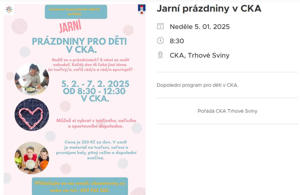 Jarní prázdniny v CKA